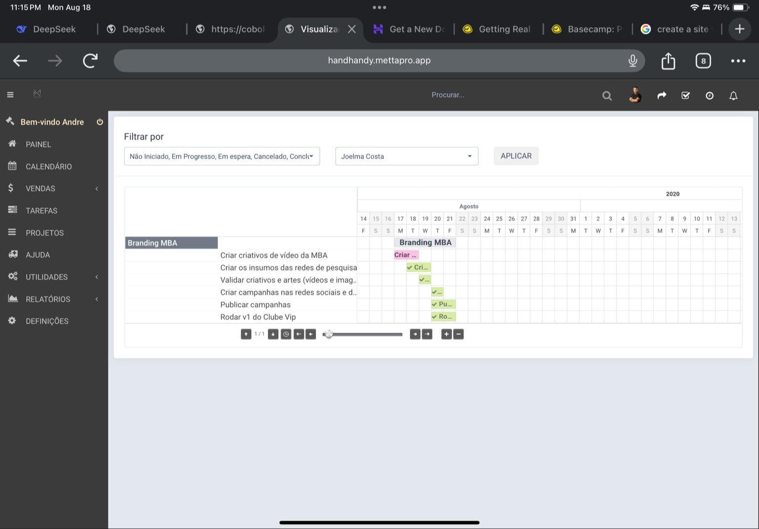 Painel unificado / Unified dashboard